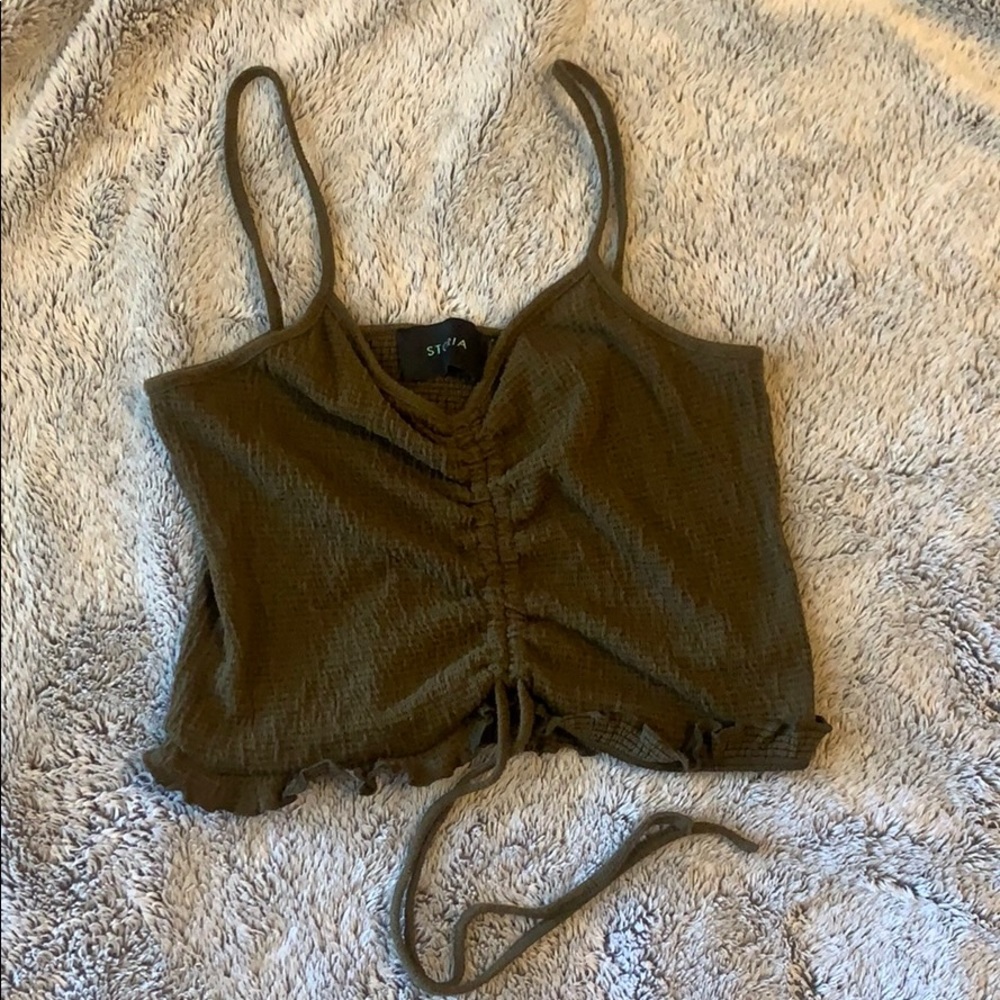 Olive cropped tank top